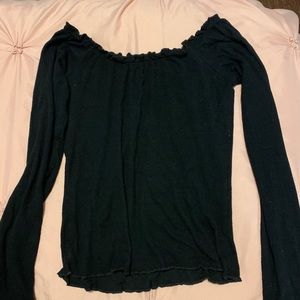 Black scalloped long sleeve